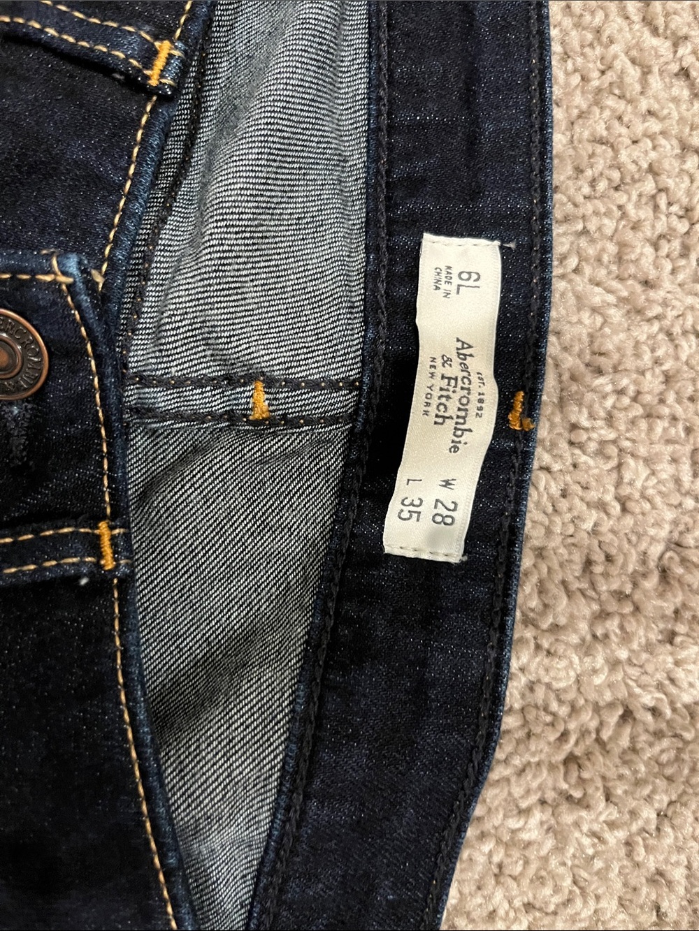 Abercrombie & Fitch Men's Dark Blue Skinny Jeans